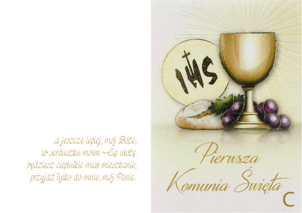 komunia grafika 3 na dwie karty książki Cukiernia Jacek Placek to synonim smaku domowych ciast z naturalnych produktów.